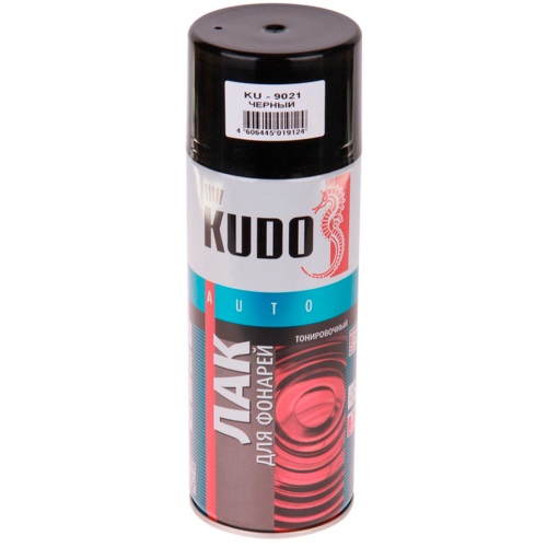 KUDO-9021 Лак для тонировки фонарей черный (аэрозоль)